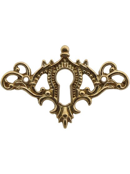Brass American Oak Cabinet Keyhole in Un-Lacquered Brass.